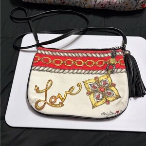 Brighton Crossbody Bag with Red and Gold Design